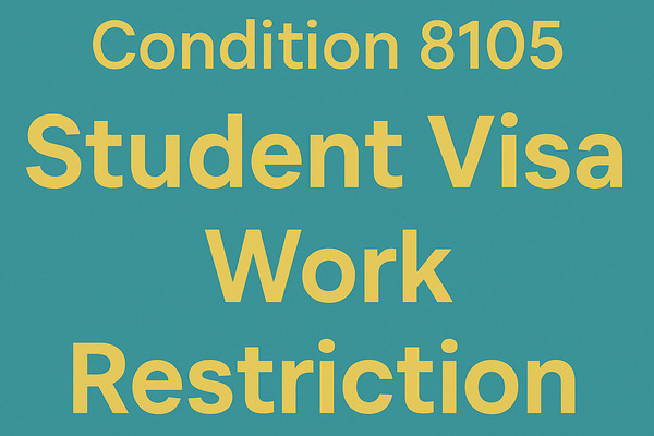 学生签证工作限制condition 8105